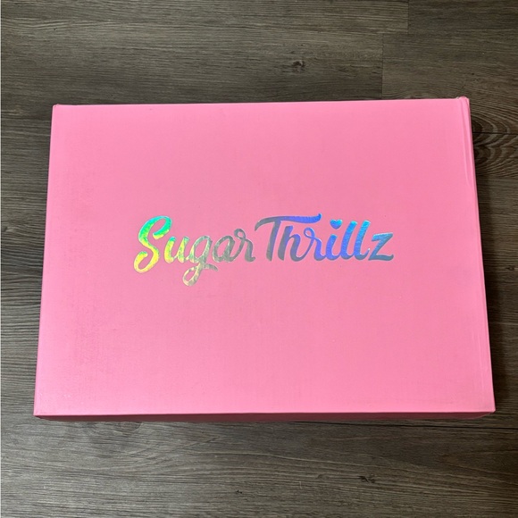 NIB Dolls Kill / Sugar Thrillz Blue & Pink Sweet Sonata Ballet Wrap Heels - Picture 10 of 13